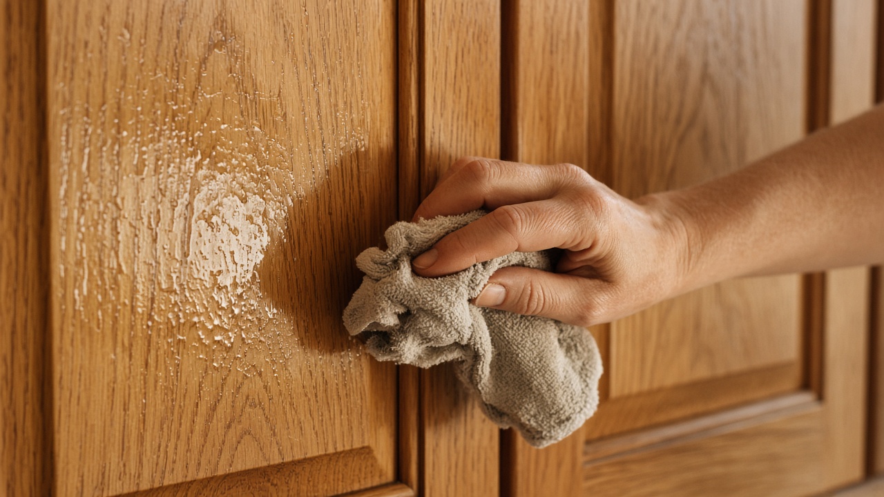 Как очистить кухонные шкафы от жира и сохранить покрытие